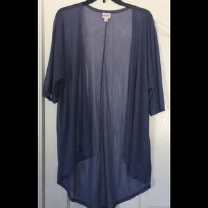 Women’s LulaRoe blue 3/4 sleeve cardigan